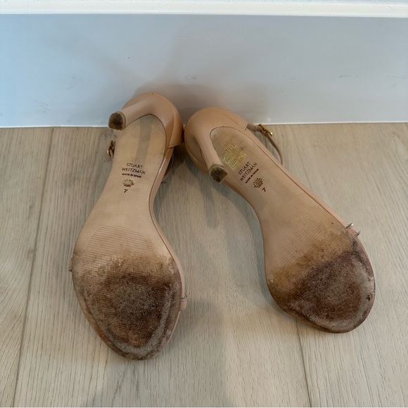 Stuart Weitzman Nudist Heels, Adobe Leather - Picture 15 of 16